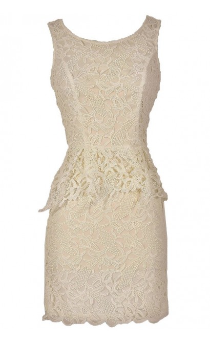 Amazing Lace White Peplum Lace Dress